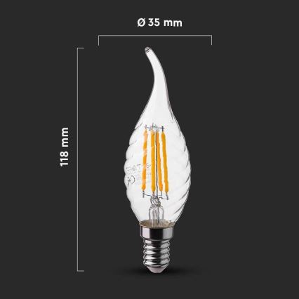 LED Žarnica FILAMENT E14/4W/230V 4000K