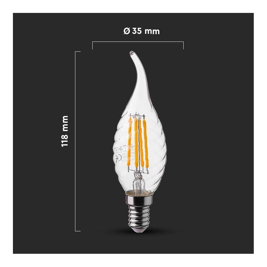 LED Žarnica FILAMENT E14/4W/230V 4000K