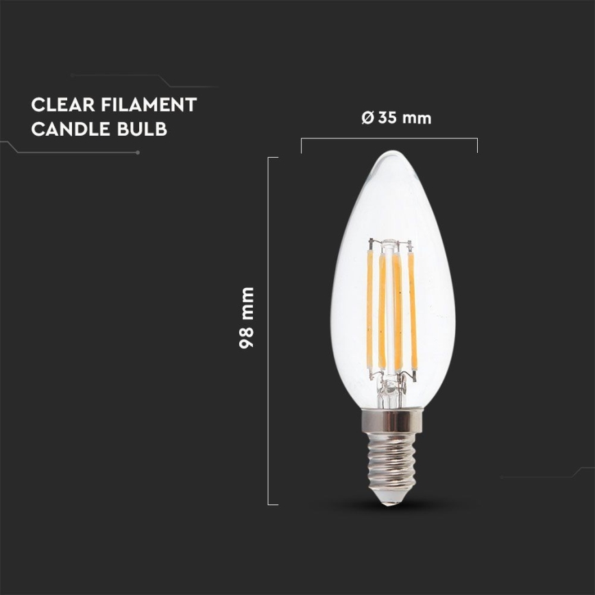 LED Žarnica FILAMENT E14/4W/230V 6500K