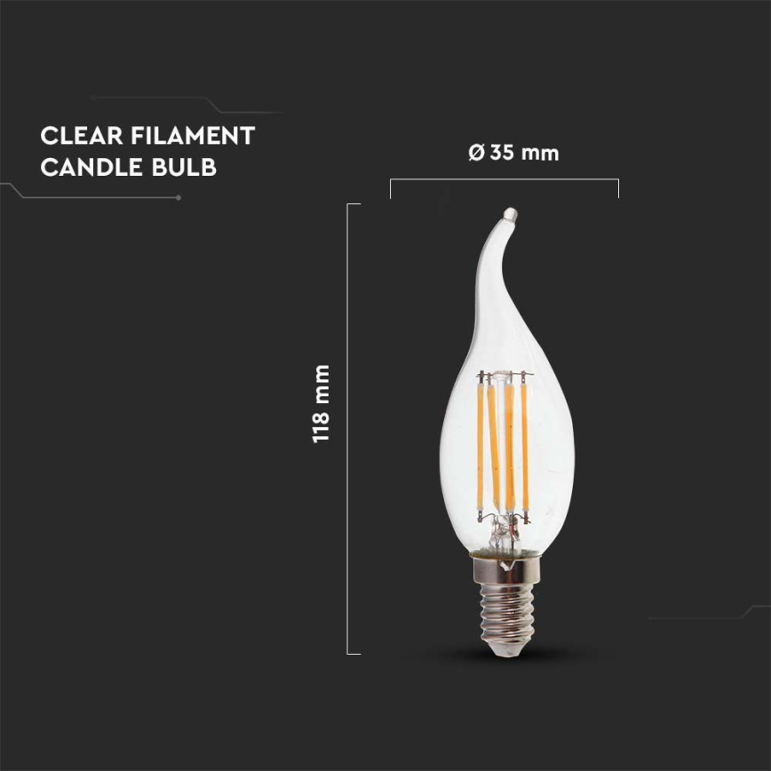 LED Žarnica FILAMENT E14/4W/230V 6500K