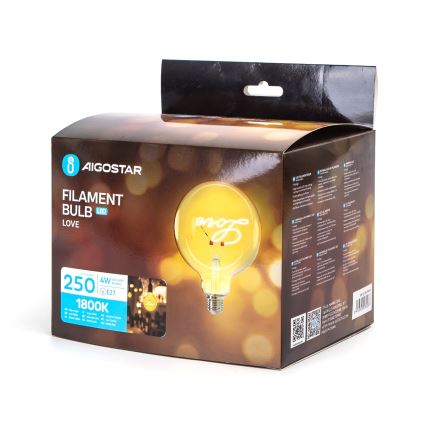 LED Žarnica FILAMENT E27/4W/230V 1800K love - Aigostar