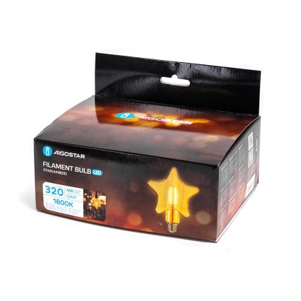 LED Žarnica FILAMENT E27/4W/230V 1800K zvezda - Aigostar