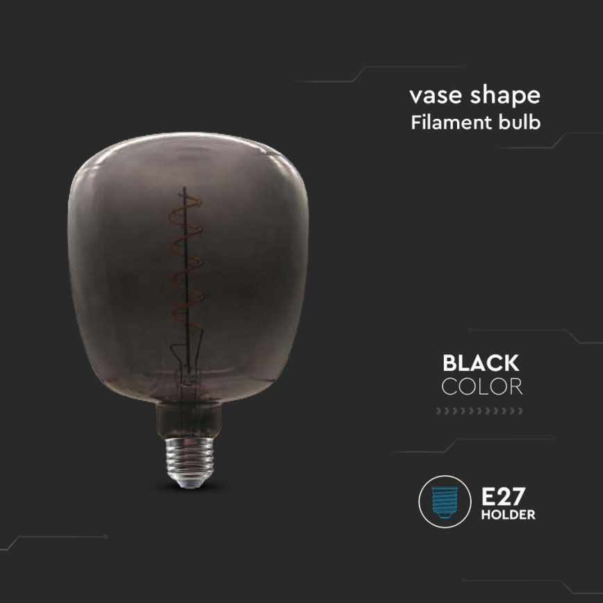 LED Žarnica FILAMENT E27/4W/230V črna