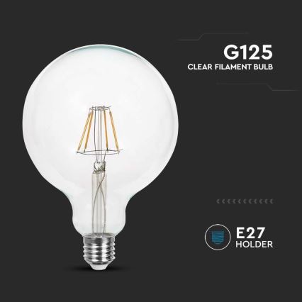 LED Žarnica FILAMENT G125 E27/10W/230V 3000K