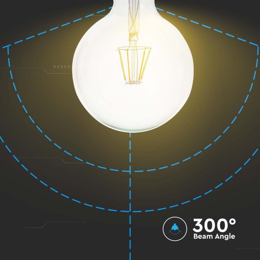 LED Žarnica FILAMENT G125 E27/10W/230V 3000K