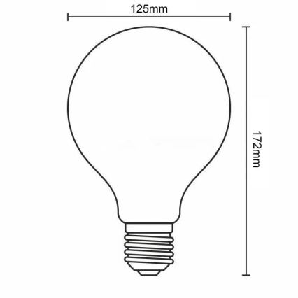 LED Žarnica WHITE FILAMENT G125 E27/13W/230V 3000K