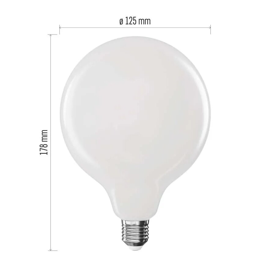 LED Žarnica FILAMENT G125 E27/18W/230V 4000K