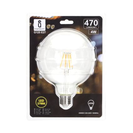 LED Žarnica FILAMENT G125 E27/4W/230V 2700K - Aigostar