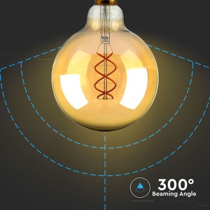 LED Žarnica FILAMENT G125 E27/5W/230V 1800K