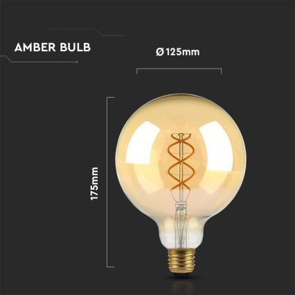 LED Žarnica FILAMENT G125 E27/5W/230V 1800K