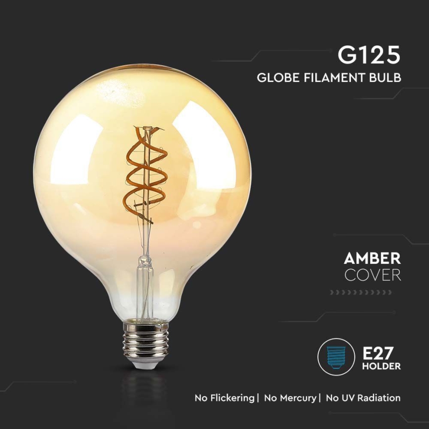LED Žarnica FILAMENT G125 E27/6W/230V 1800K