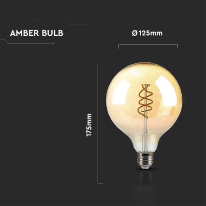 LED Žarnica FILAMENT G125 E27/6W/230V 1800K