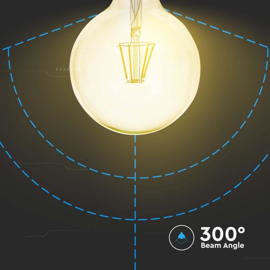 LED Žarnica FILAMENT G125 E27/6W/230V 2200K