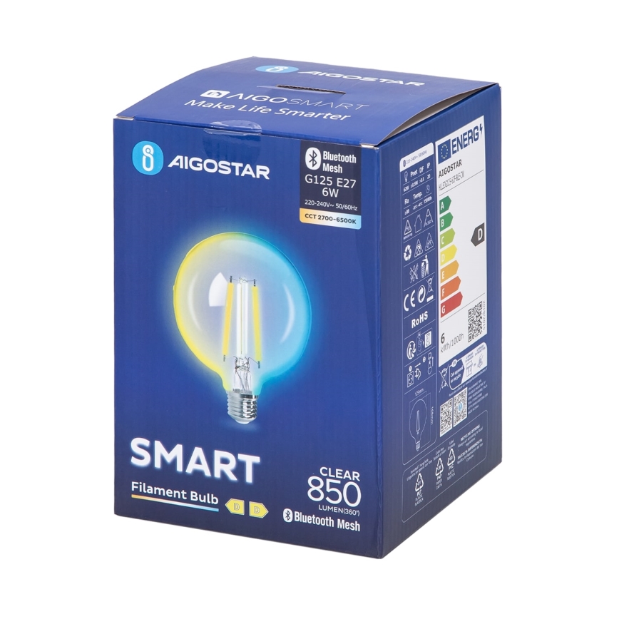 LED Zatemnitvena žarnica FILAMENT MESH Pametni G125 E27/6W/230V 2700-6500K - Aigostar