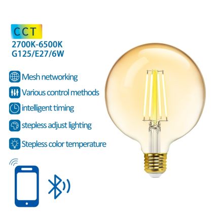 LED Žarnica FILAMENT G125 E27/6W/230V 2700-6500K - Aigostar