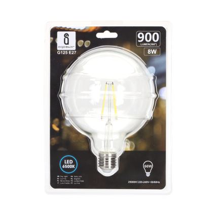 LED Žarnica FILAMENT G125 E27/8W/230V 6500K - Aigostar