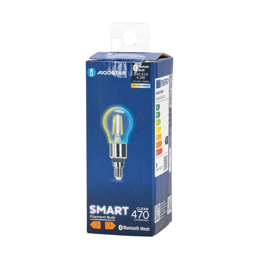 LED Zatemnitvena žarnica FILAMENT MESH Pametni G45 E14/4,5W/230V 2700-6500K - Aigostar