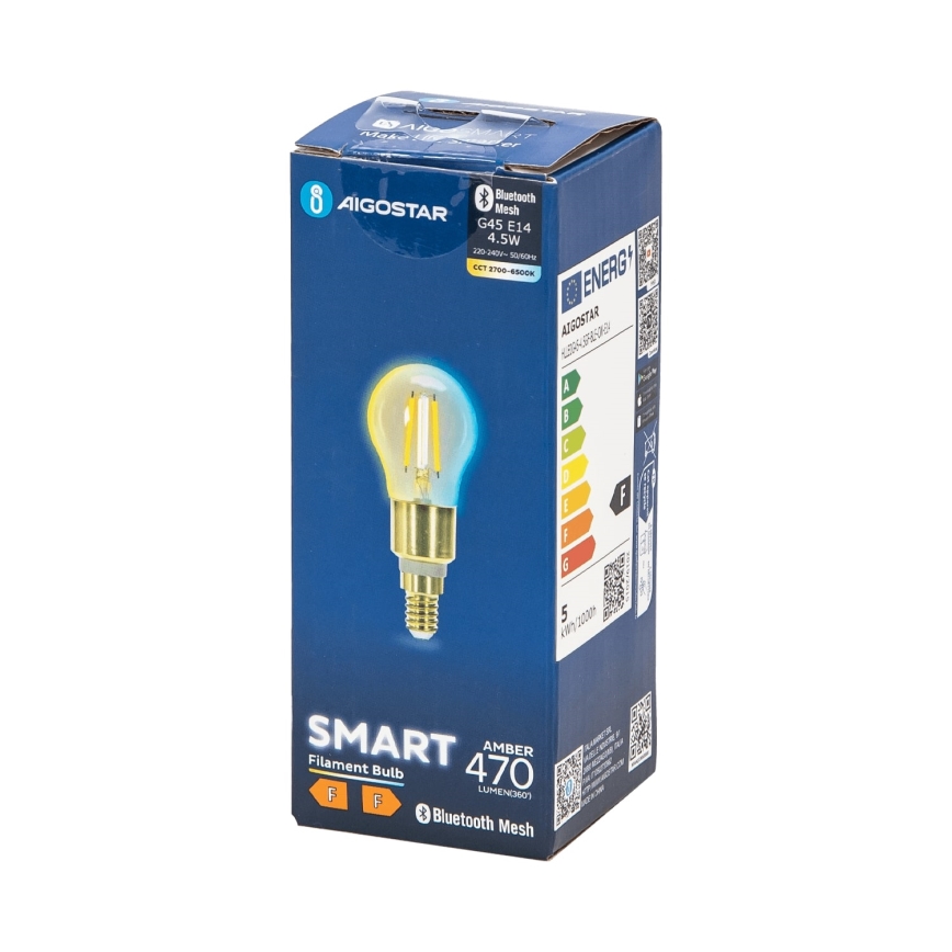 LED Zatemnitvena žarnica FILAMENT MESH Pametni G45 E14/4,5W/230V 2700-6500K - Aigostar