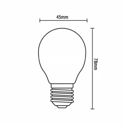 LED Žarnica FILAMENT G45 E14/4W/230V 3000K