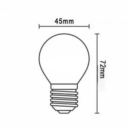 LED Žarnica FILAMENT G45 E27/2W/230V 3000K