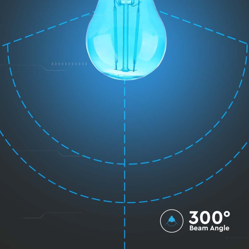 LED Žarnica FILAMENT G45 E27/2W/230V modra