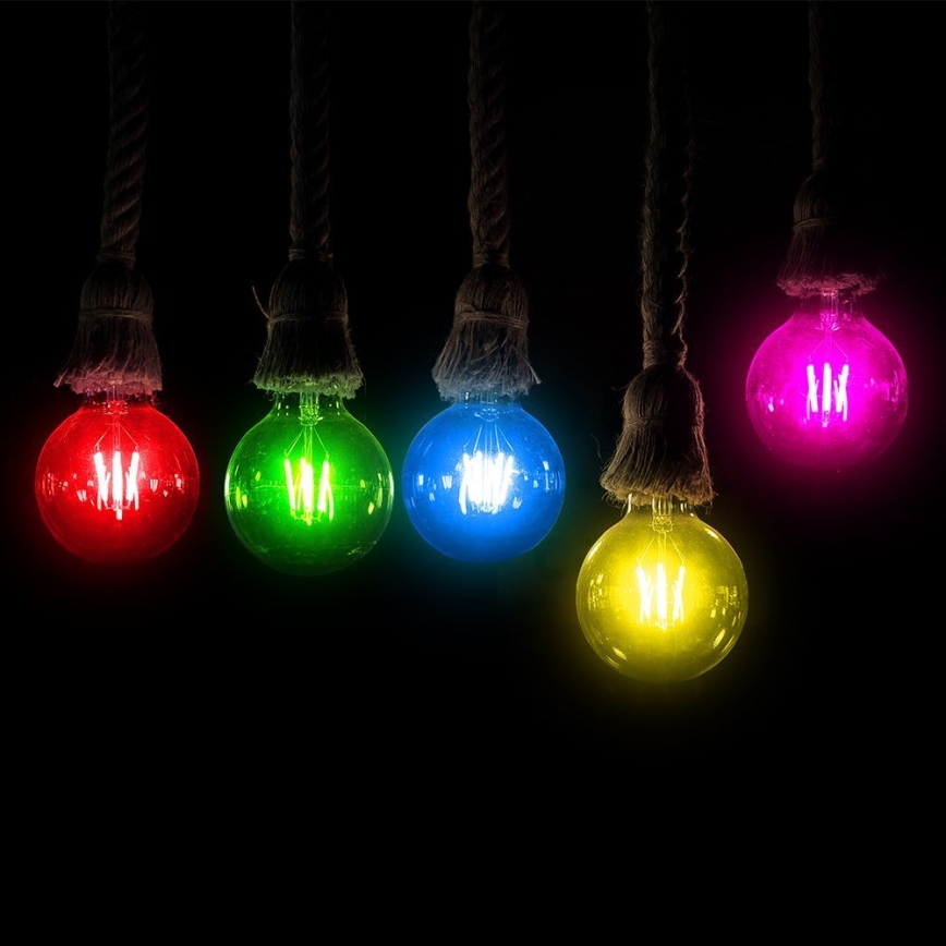 LED Žarnica FILAMENT G45 E27/2W/230V rdeča
