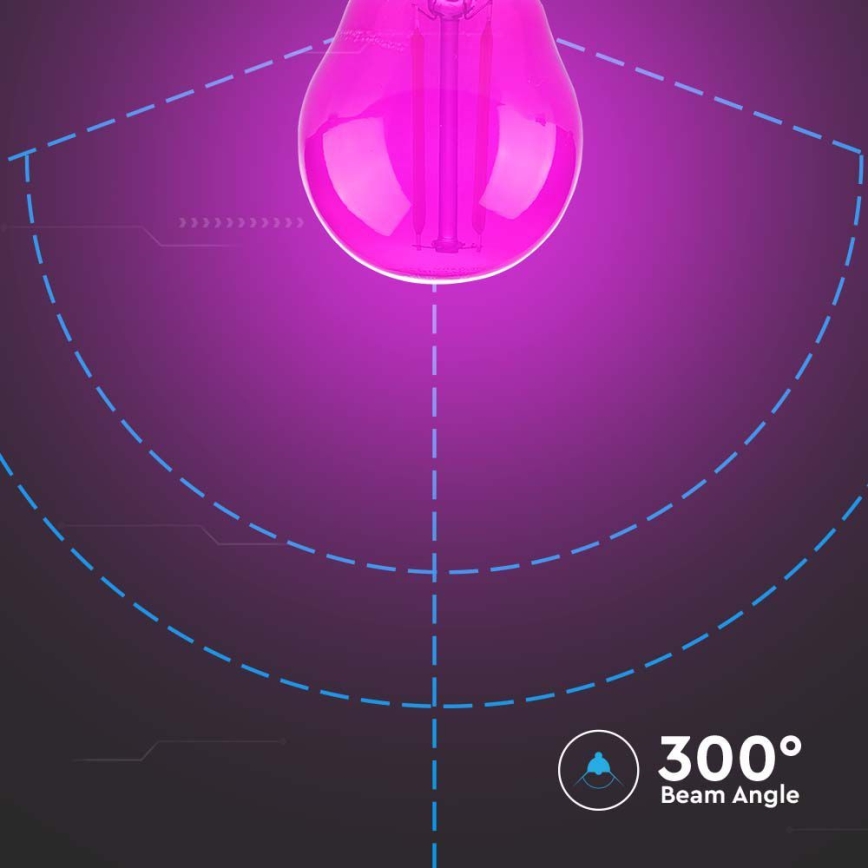 LED Žarnica FILAMENT G45 E27/2W/230V roza