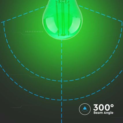 LED Žarnica FILAMENT G45 E27/2W/230V zelena