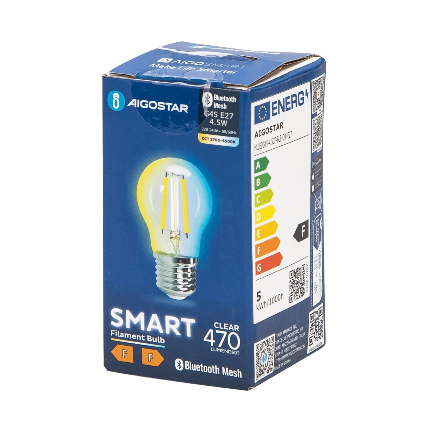 LED Zatemnitvena žarnica FILAMENT MESH Pametni G45 E27/4,5W/230V 2700-6500K - Aigostar