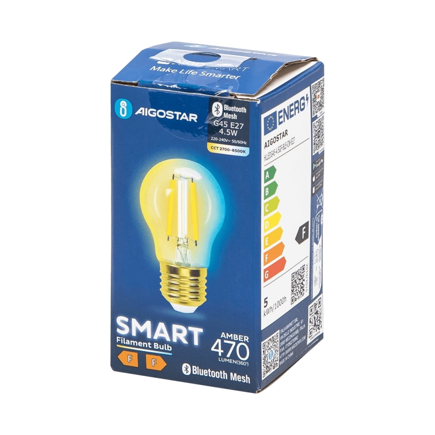 LED Zatemnitvena žarnica FILAMENT MESH Pametni G45 E27/4,5W/230V 2700-6500K - Aigostar