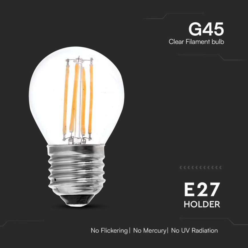 LED Žarnica FILAMENT G45 E27/6W/230V 3000K