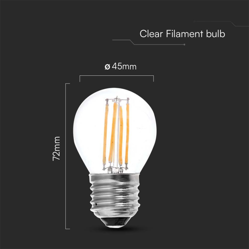 LED Žarnica FILAMENT G45 E27/6W/230V 3000K