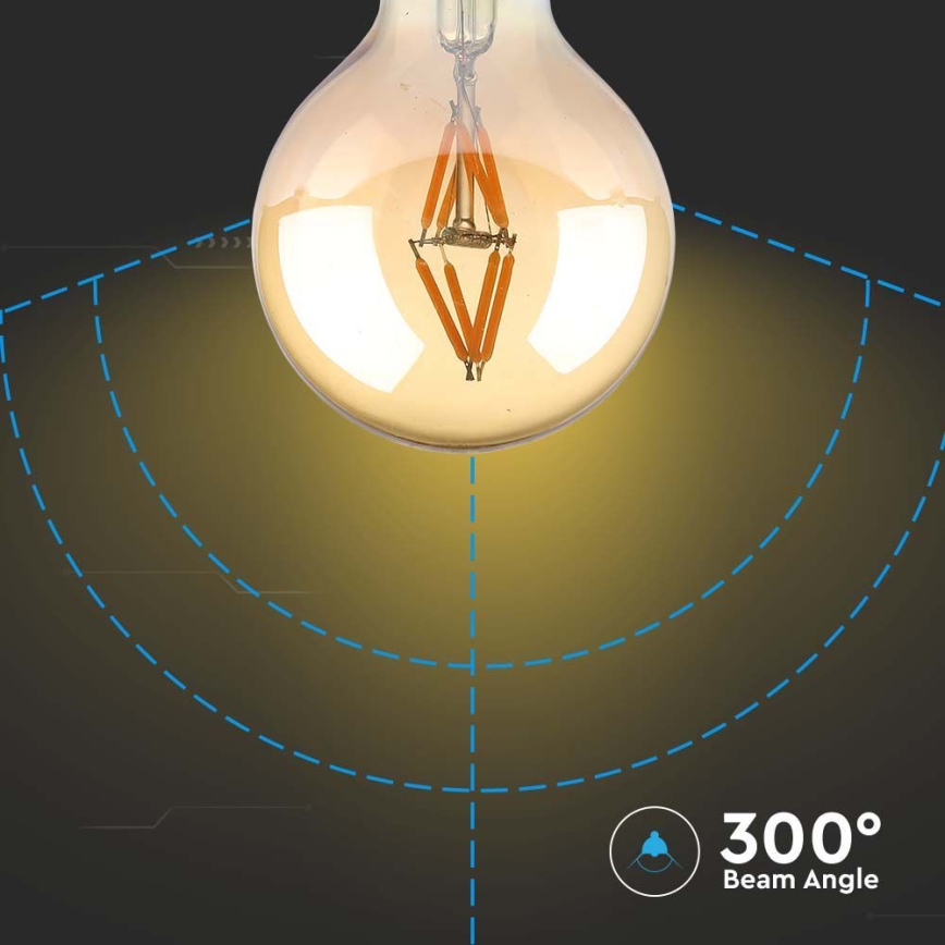 LED Žarnica FILAMENT G80 E27/4W/230V 2200K