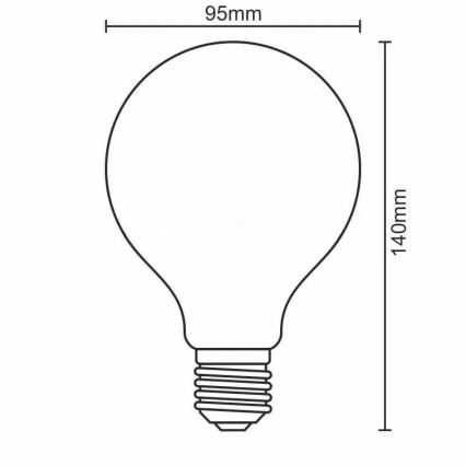 LED Žarnica FILAMENT G95 E27/11W/230V 3000K