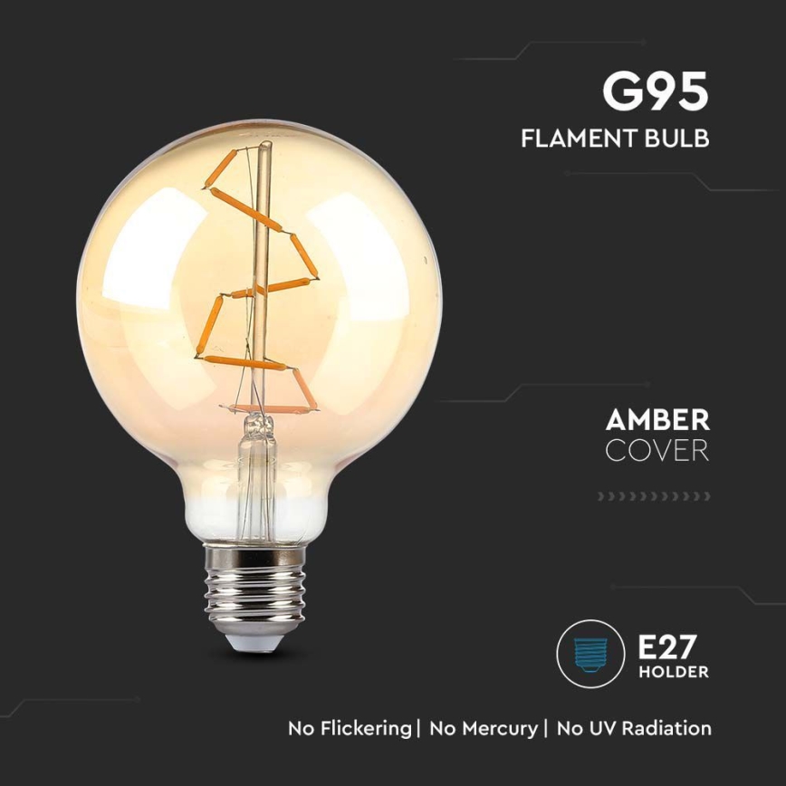 LED Žarnica FILAMENT G95 E27/4W/230V 2200K