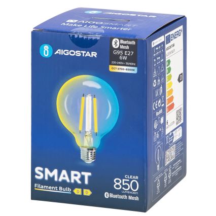 LED Zatemnitvena žarnica FILAMENT MESH Pametni G95 E27/6W/230V 2700-6500K - Aigostar