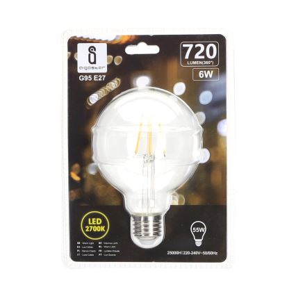 LED Žarnica FILAMENT G95 E27/6W/230V 2700K - Aigostar