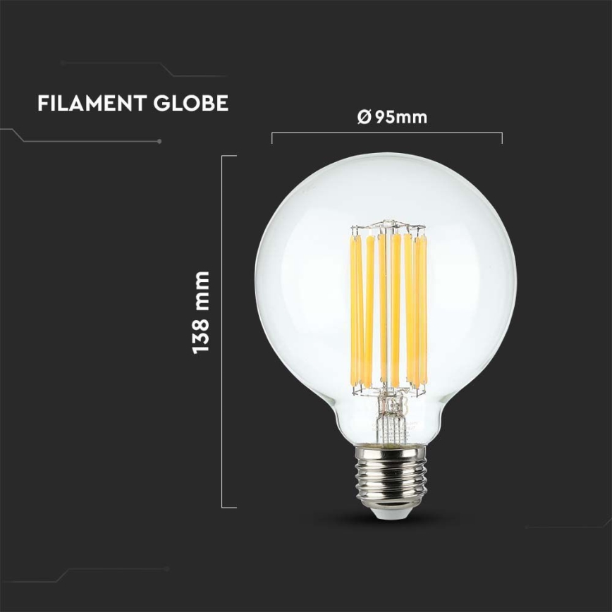 LED Žarnica FILAMENT G95 E27/6W/230V 3000K