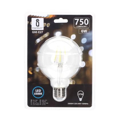 LED Žarnica FILAMENT G95 E27/6W/230V 6500K - Aigostar