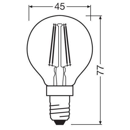 LED Žarnica FILAMENT P40 E14/4W/230V 2700K - Osram