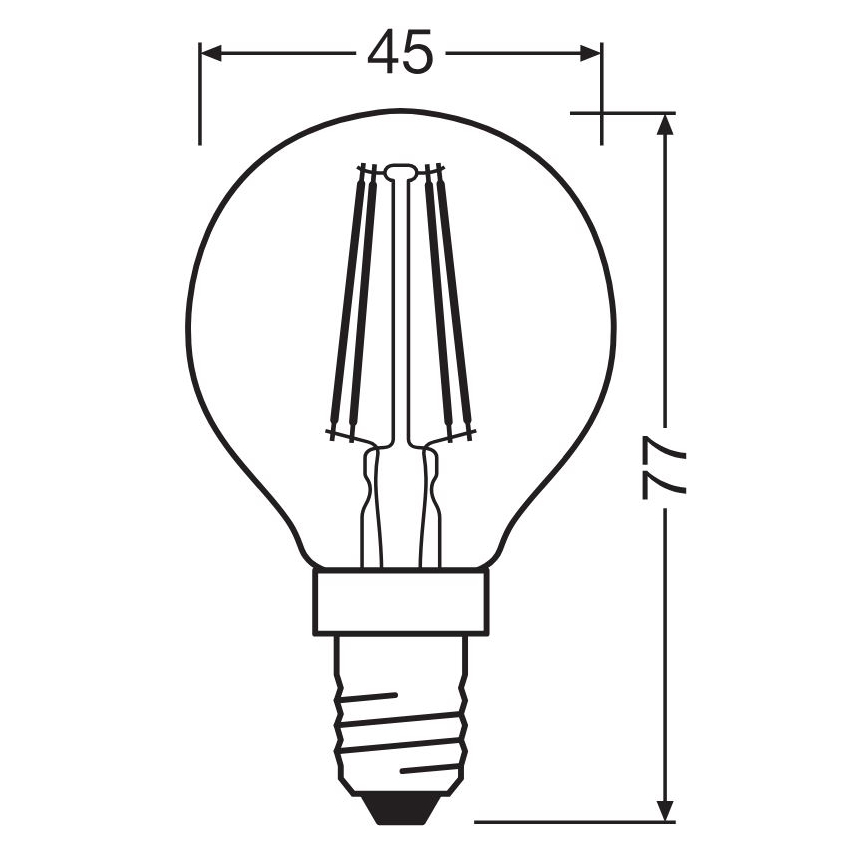 LED Žarnica FILAMENT P40 E14/4W/230V 2700K - Osram