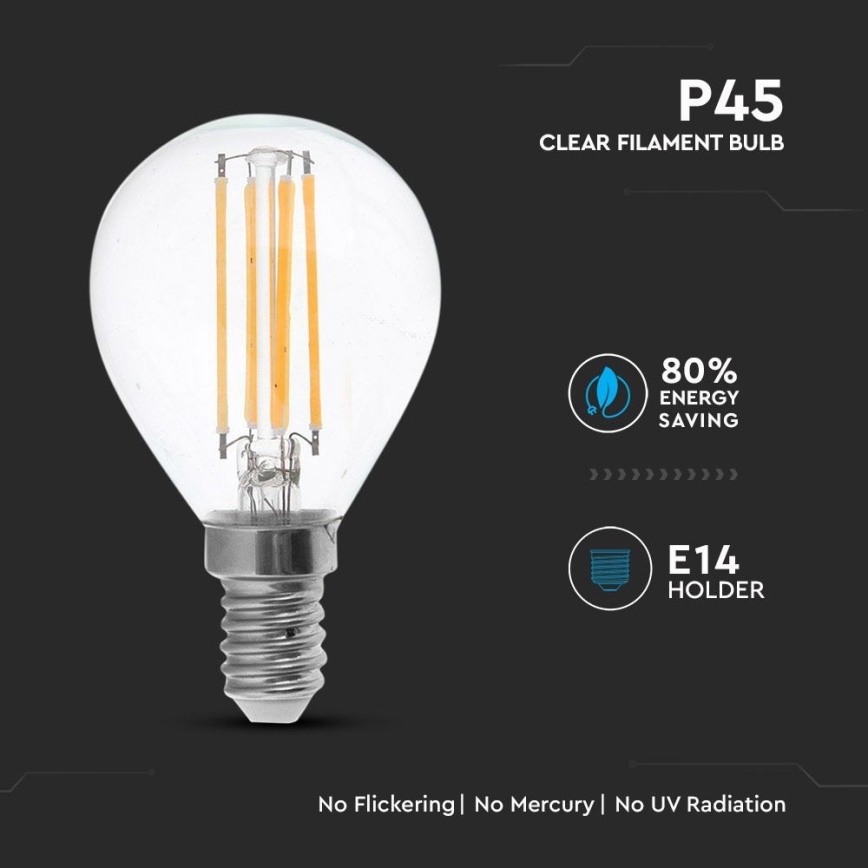 LED Žarnica FILAMENT P45 E14/4W/230V 4000K