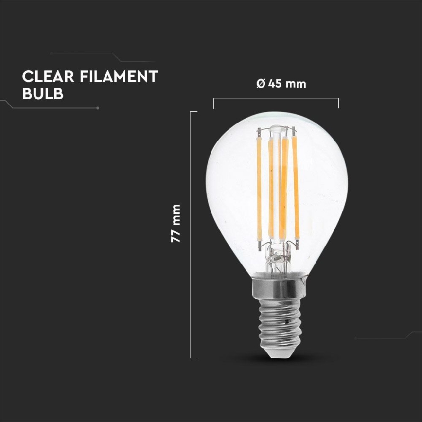LED Žarnica FILAMENT P45 E14/4W/230V 4000K