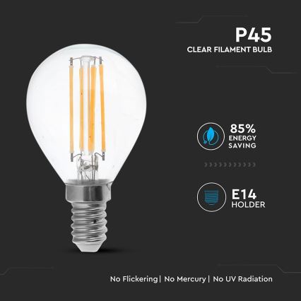 LED Žarnica FILAMENT P45 E14/6W/230V 2700K