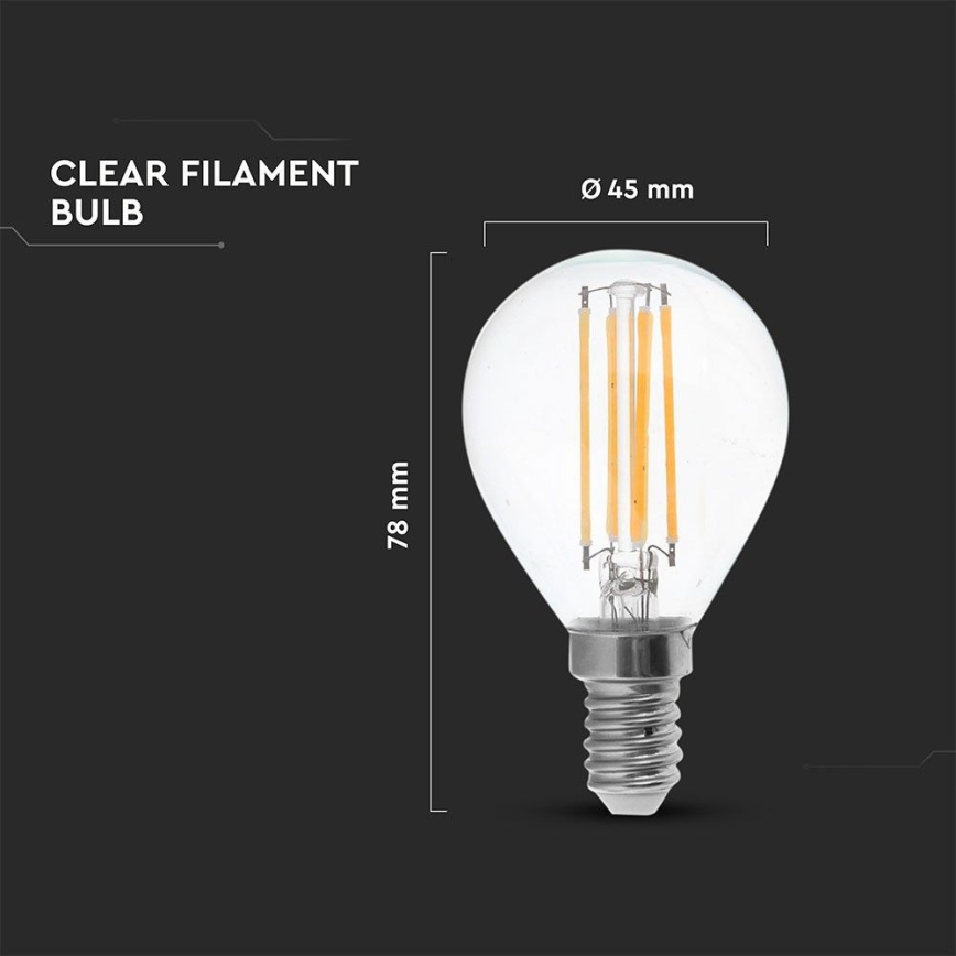 LED Žarnica FILAMENT P45 E14/6W/230V 2700K