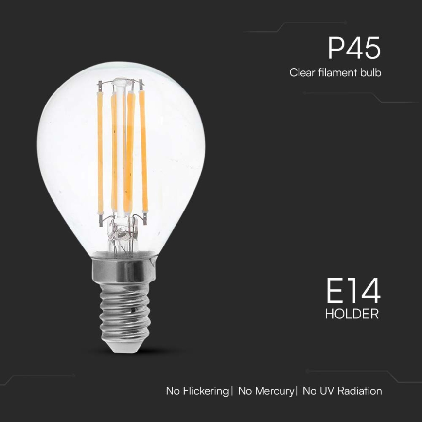 LED Žarnica FILAMENT P45 E14/6W/230V 6500K