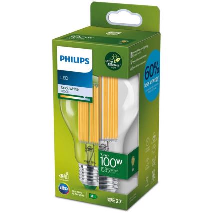 LED Žarnica FILAMENT Philips A60 E27/7,3W/230V 4000K