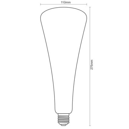 LED Žarnica FILAMENT SHAPE T110 E27/5W/230V 1800K moder