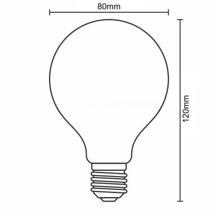 LED Žarnica FILAMENT SLIM VINTAGE G80 E27/4,5W/230V 1800K