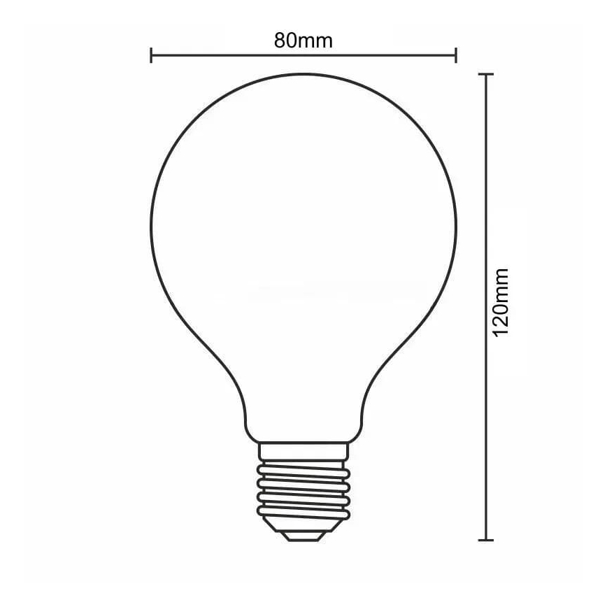 LED Žarnica FILAMENT SLIM VINTAGE G80 E27/4,5W/230V 1800K